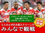 10月20日ラグビー日本vs南ア大型スクリーンで観戦&割引券付き